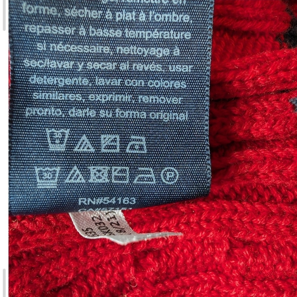 Pre-owned Tommy Hilfiger Red Sweater with Striped Hem - Picture 7 of 9